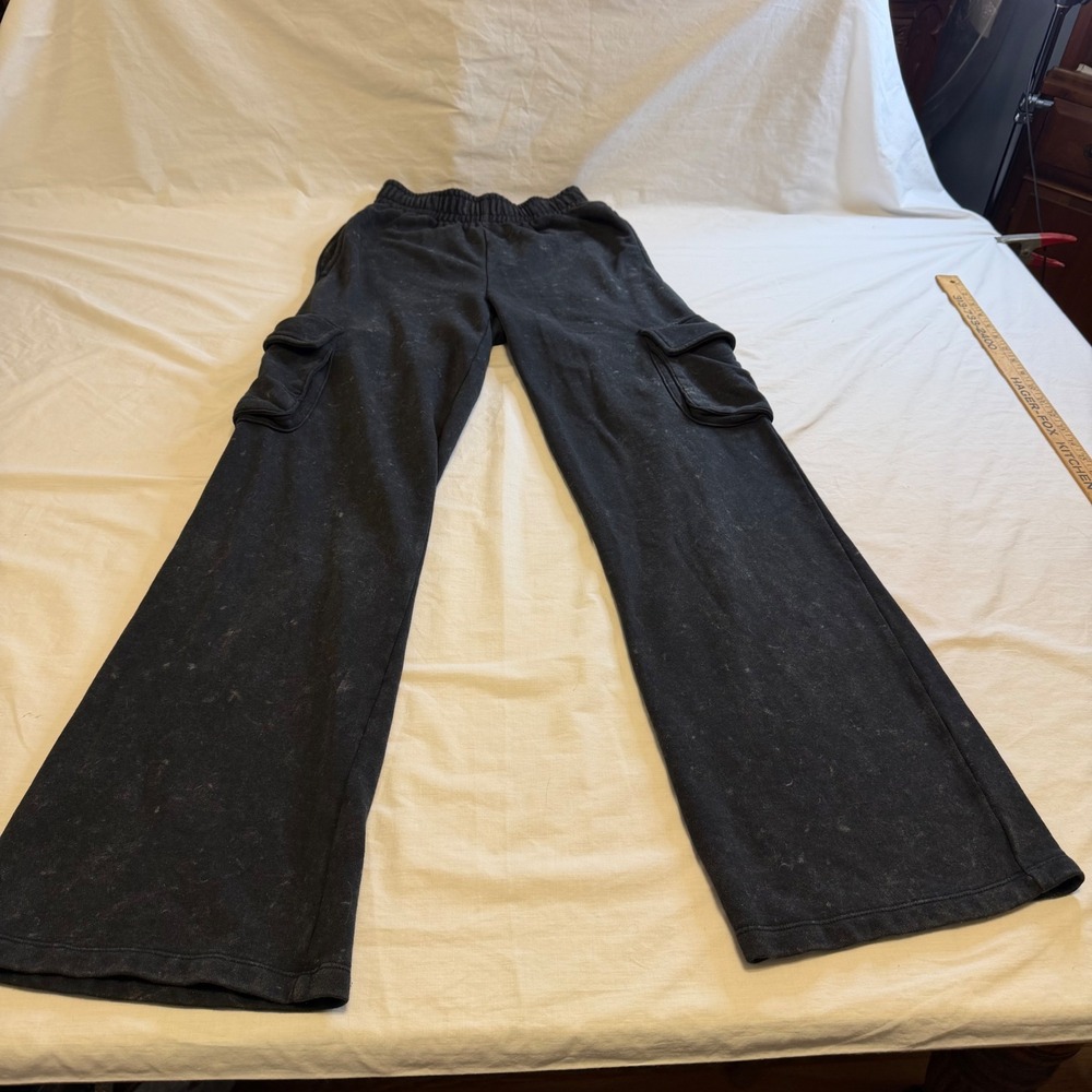 Wild Fable Acid Wash Cargo Sweatpants Gray Wide Leg XS